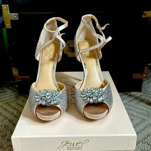 Badgley Mischka jeweled heels